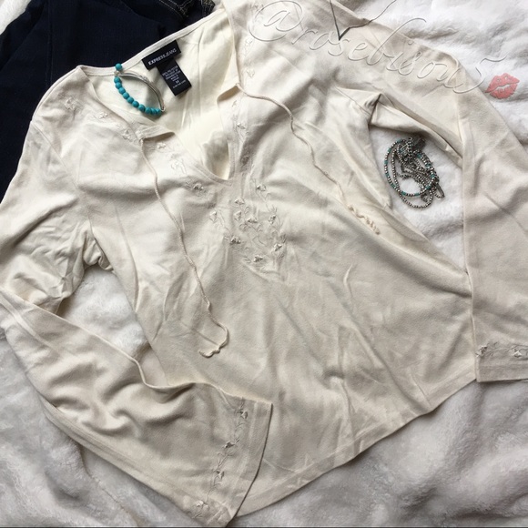 Express Tops - ✌🏼HP! {EXPRESS} Boho Faux Suede Embroidered Tunic